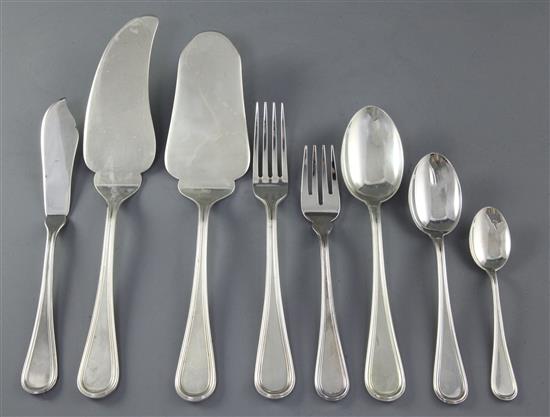 A part canteen of Italian 800 standard silver Old English pattern style canteen of cutlery by Zaramella Argenti, weighable silver